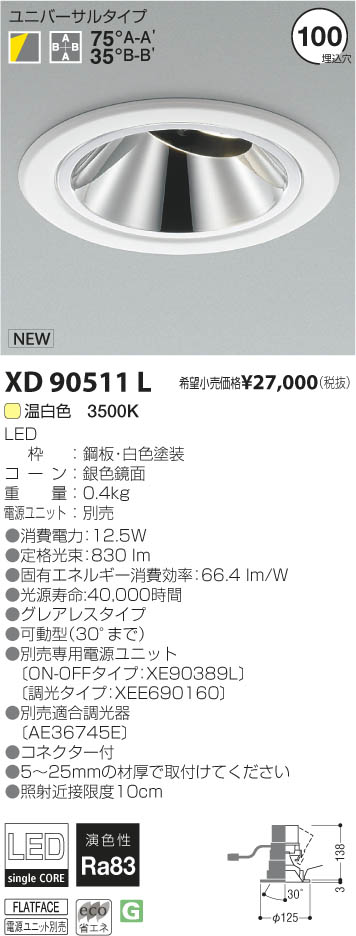 �������߾��� KOIZUMI LED��˥С����������饤�� XD90511L ���β���