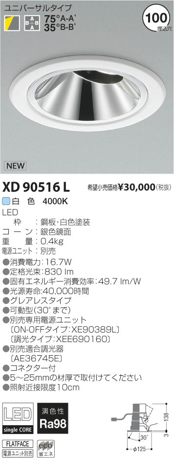 �������߾��� KOIZUMI LED��˥С����������饤�� XD90516L ���β���