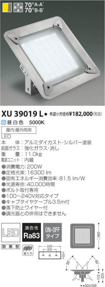 �������߾��� KOIZUMI LED�ޥ���١����饤�� XU39019L ���β���