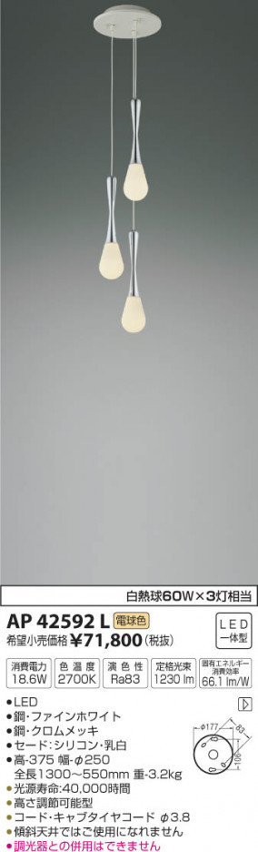 ߾ KOIZUMI ȴǥꥢ LEDŵ忧 AP42592L ᥤ̿