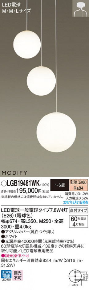 Panasonic LED �����ǥꥢ LGB19461WK �ᥤ��̿�