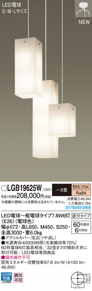 Panasonic LED �����ǥꥢ LGB19625W �ᥤ��̿�