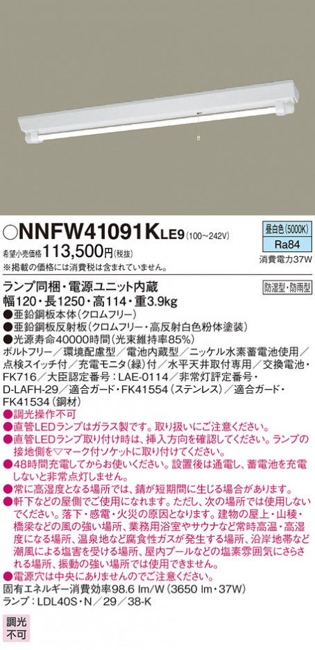 Panasonic LED �������ƥꥢ�������ȥɥ� NNFW41091KLE9 �ᥤ��̿�