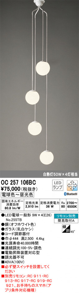 ODELIC �����ǥ�å� ��ȴ������ OC257106BC �ᥤ��̿�