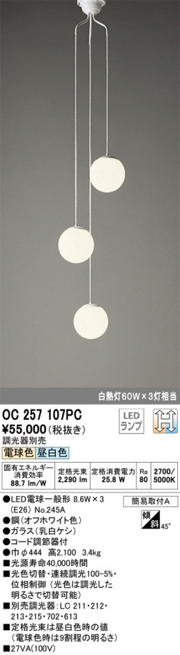 ODELIC �����ǥ�å� ��ȴ������ OC257107PC �ᥤ��̿�