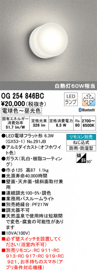 ODELIC ǥå Х롼饤 OG254846BC ᥤ̿