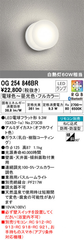 ODELIC �����ǥ�å� �Х��롼��饤�� OG254846BR �ᥤ��̿�