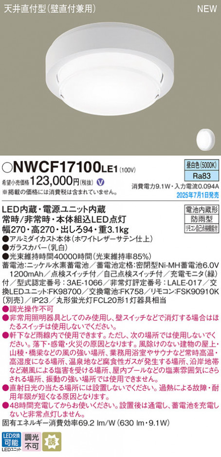 Panasonic 󥰥饤 NWCF17100LE1 ᥤ̿