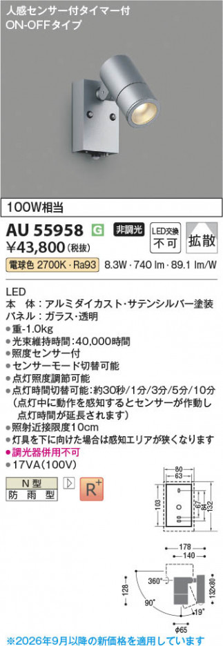 ���β��� | KOIZUMI �������߾��� LED�������ƥꥢ���ݥåȥ饤�� AU55958 | ���������̿����䡦����ƥꥢ���������� �饤�ȥ�������