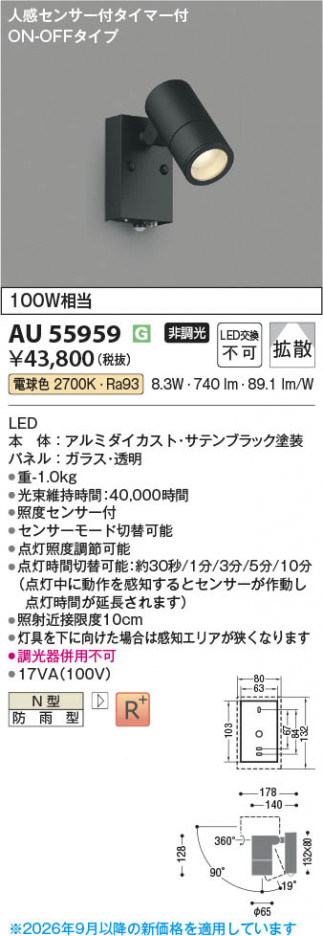 ���β��� | KOIZUMI �������߾��� LED�������ƥꥢ���ݥåȥ饤�� AU55959 | ���������̿����䡦����ƥꥢ���������� �饤�ȥ�������