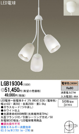 Panasonic LED ǥꥢ LGB19304 ᥤ̿