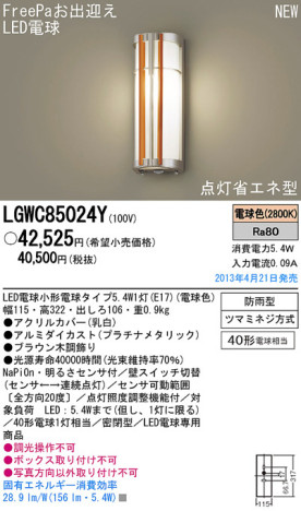 Panasonic LED ȥɥ LGWC85024Y ᥤ̿