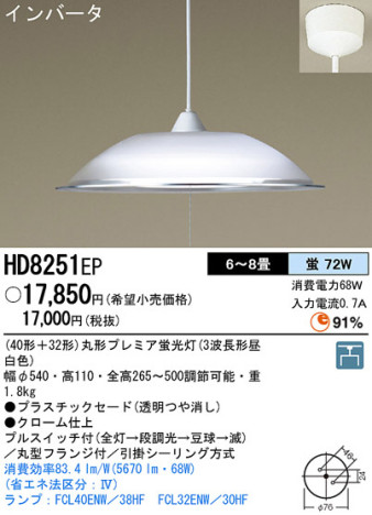 Panasonic ڥ HD8251EP ᥤ̿