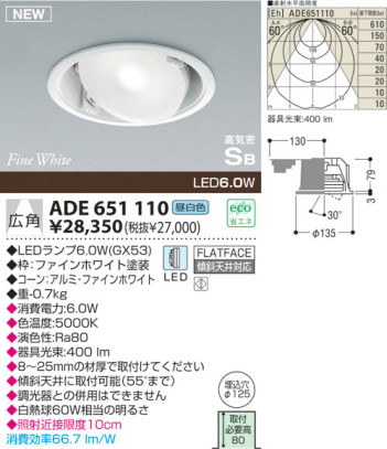 KOIZUMI LED ⵤ̩饤 ADE651110