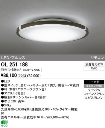 ODELIC ǥå LED 󥰥饤 OL251188 ᥤ̿