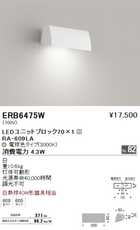 ƣ ENDO LED ֥饱å ERB6475W ᥤ̿