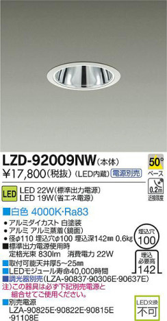 DAIKO ŵ LED饤 LZD-92009NW ʼ̿