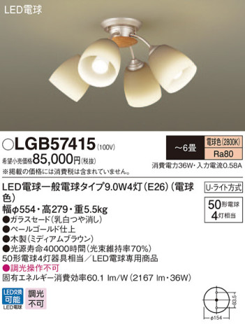 Panasonic LED ǥꥢ LGB57415 ᥤ̿