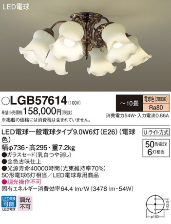 Panasonic LED ǥꥢ LGB57614 ᥤ̿