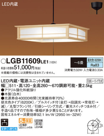 Panasonic LED ڥȥ饤 LGB11609LE1 ᥤ̿