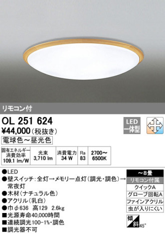 ODELIC ǥå LED 󥰥饤 OL251624 ᥤ̿
