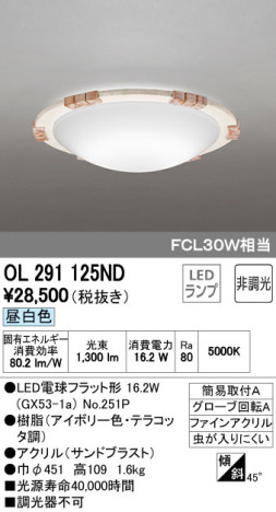 ODELIC ǥå LED 󥰥饤 OL291125ND ᥤ̿