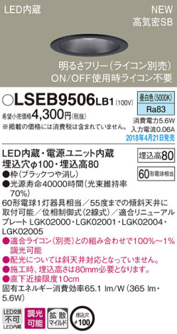 Panasonic 饤 LSEB9506LB1 ᥤ̿