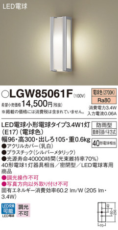 Panasonic ƥꥢȥɥ LGW85061F ᥤ̿