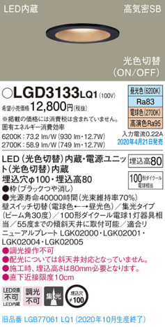 Panasonic 饤 LGD3133LQ1 ᥤ̿