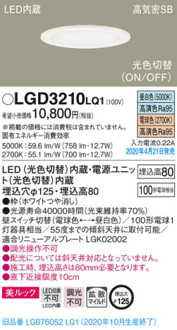 Panasonic 饤 LGD3210LQ1 ᥤ̿