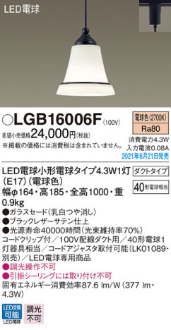 Panasonic ڥ LGB16006F ᥤ̿