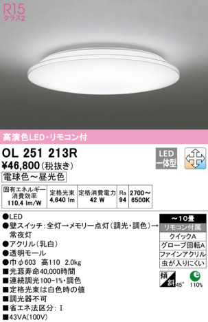 ODELIC オーデリック シーリングライト OL251213R メイン写真