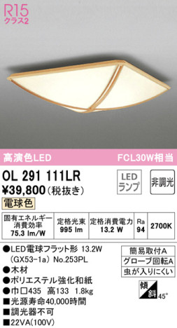 ODELIC オーデリック 小型シーリングライト OL291111LR メイン写真