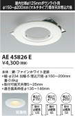 Koizumi コイズミ照明 リニューアルプレートAE45826E