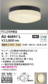 Koizumi コイズミ照明 防雨防湿型シーリングAU46891L