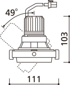 器具寸法図 | ODELIC オーデリック スポットライト XS413328H | 照明器具の通信販売ライトスタイル