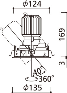 器具寸法図 | ODELIC オーデリック ダウンライト XD402291H | 照明器具の通信販売ライトスタイル