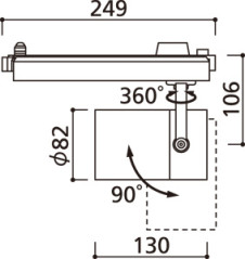 器具寸法図 | ODELIC オーデリック スポットライト XS512106HBC | 照明器具の通信販売ライトスタイル
