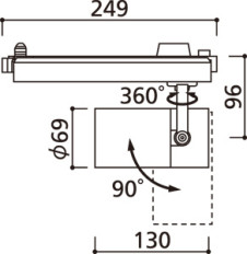 器具寸法図 | ODELIC オーデリック スポットライト XS513105HBC | 照明器具の通信販売ライトスタイル