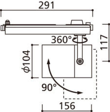器具寸法図 | ODELIC オーデリック スポットライト XS511135HBC | 照明器具の通信販売ライトスタイル