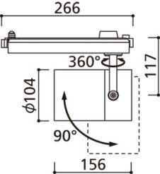 器具寸法図 | ODELIC オーデリック スポットライト XS511142H | 照明器具の通信販売ライトスタイル
