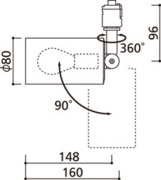 器具寸法図 | ODELIC オーデリック スポットライト OS256559WR | 照明器具の通信販売ライトスタイル