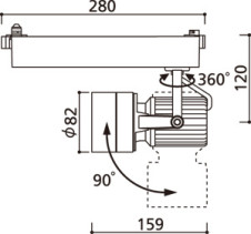 器具寸法図 | ODELIC オーデリック スポットライト XS412519 | 照明器具の通信販売 ライトスタイル