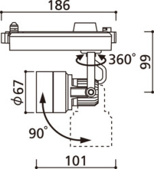 器具寸法図 | ODELIC オーデリック スポットライト XS413609 | 照明器具の通信販売 ライトスタイル