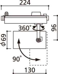 器具寸法図 | ODELIC オーデリック スポットライト XS513139HC1 | 照明器具の通信販売 ライトスタイル