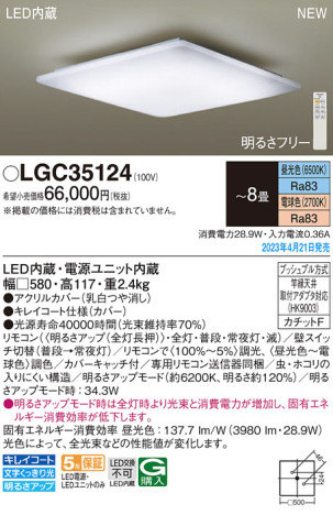 Panasonic 󥰥饤 LGC35124 ᥤ̿