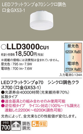 Panasonic  LLD3000CU1 ᥤ̿