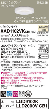 Panasonic 饤 XAD1102VKCB1 ᥤ̿