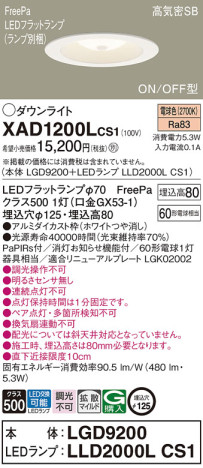 Panasonic 饤 XAD1200LCS1 ᥤ̿