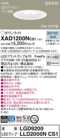 Panasonic 饤 XAD1200NCS1 ᥤ̿